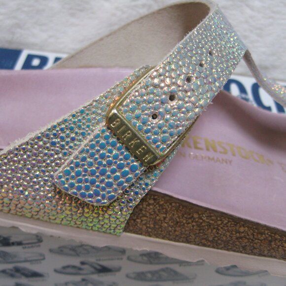 RARE Birkenstock LUX GIZEH Ombre Pearl Leather 40 R US W 9 M 7 *Wedding* - Picture 7 of 16